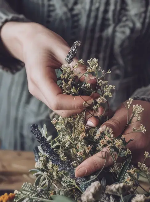 The woman with plants